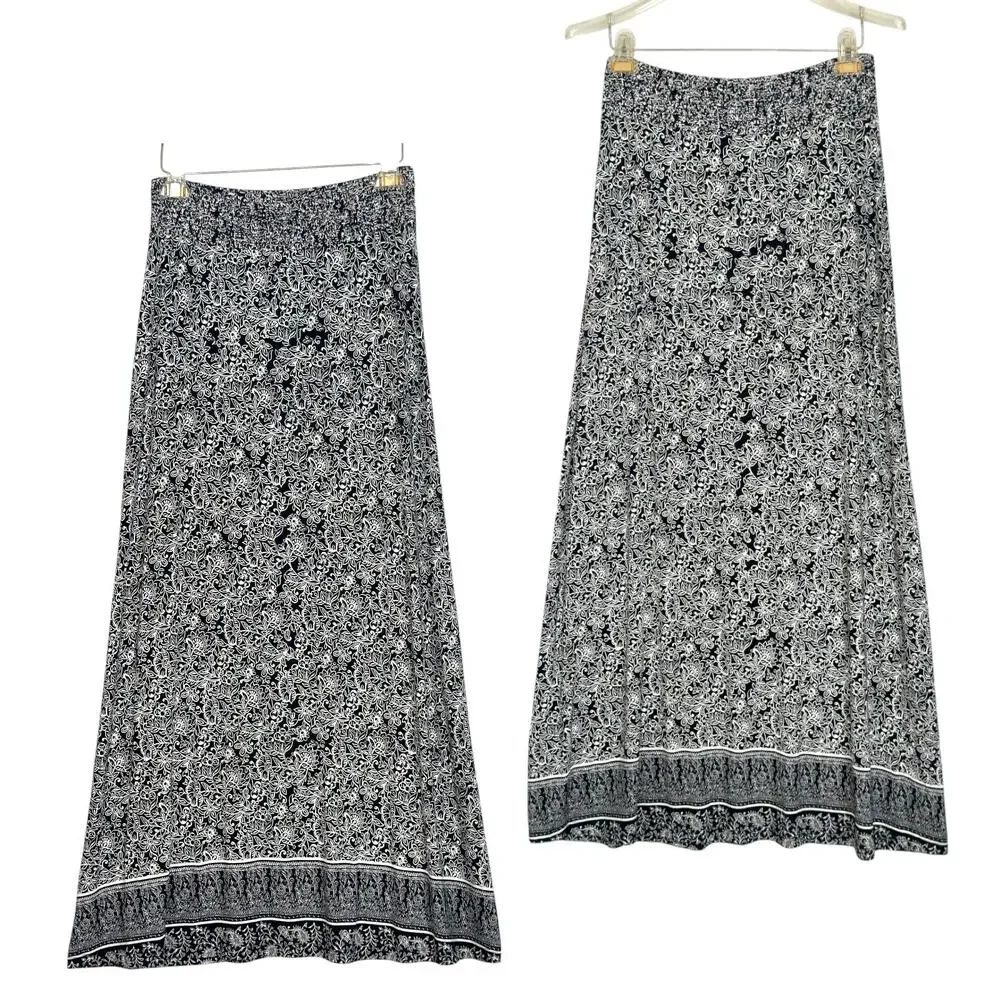 Cynthia Rowley Convertible Floral Maxi Skirt Dress S Boho Casual